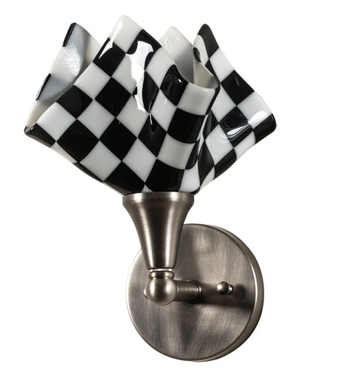 Meyda Tiffany 219280 One Light Wall Sconce, Black Metal,Brushed Nickel