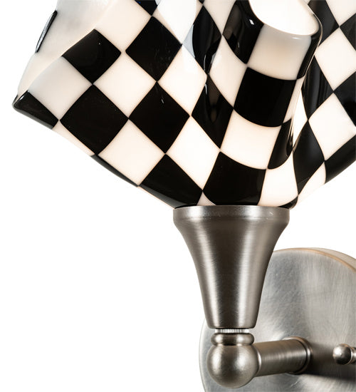 Meyda Tiffany 219280 One Light Wall Sconce, Black Metal,Brushed Nickel
