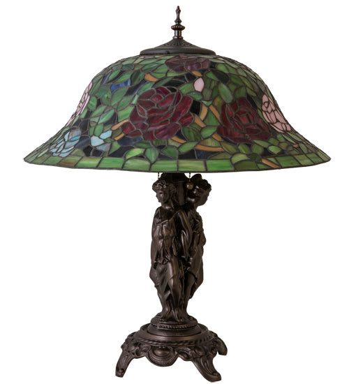 Meyda Tiffany 78364 Two Light Table Lamp, Mahogany Bronze