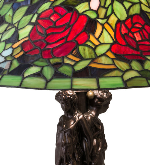 Meyda Tiffany 78364 Two Light Table Lamp, Mahogany Bronze