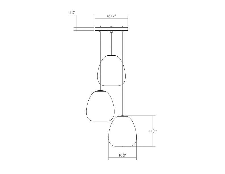Sonneman 3074.25 LED Pendant, Satin Black