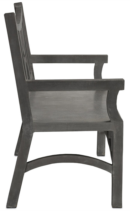 Currey and Company 2000-0011 Bench, Dark Gray/Faux Bois