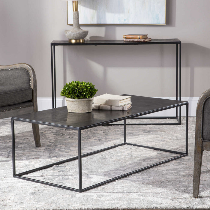 Uttermost 25048 Coffee Table, Aged Black Iron