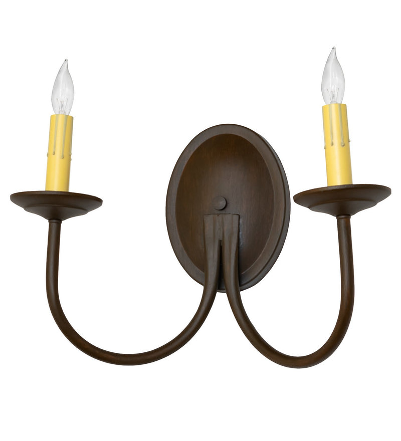 Meyda Tiffany 118552 Two Light Wall Sconce, Rustic Iron
