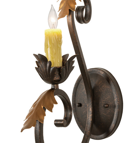 Meyda Tiffany 146515 One Light Wall Sconce, Gilded Tobacco & Gold