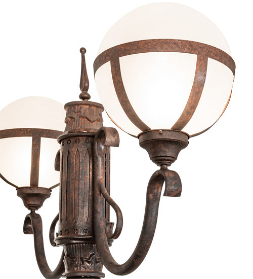 Meyda Tiffany 200261 Two Light Street Lamp, Rusty Nail