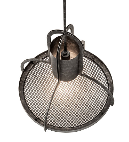 Meyda Tiffany 203387 One Light Pendant, Solar Black Mesh And Smoke