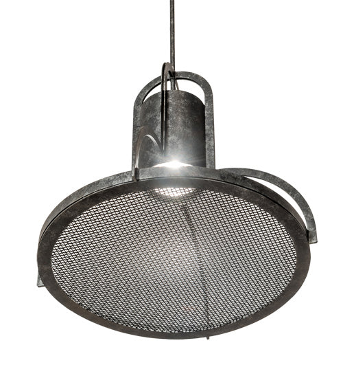 Meyda Tiffany 203387 One Light Pendant, Solar Black Mesh And Smoke
