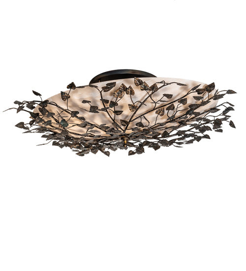 Meyda Tiffany 213708 Eight Light Semi-Flushmount, Dark Burnished Antique Copper
