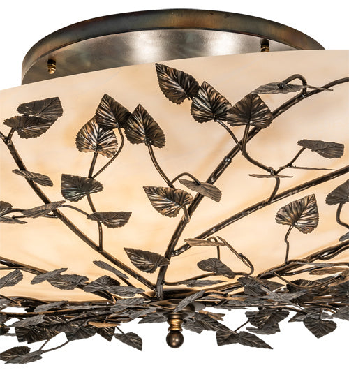 Meyda Tiffany 213708 Eight Light Semi-Flushmount, Dark Burnished Antique Copper