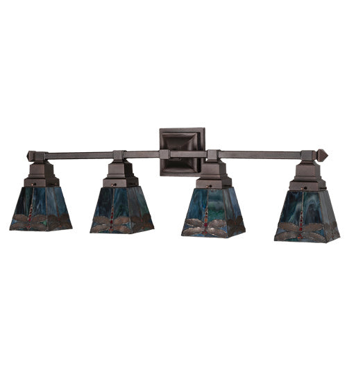 Meyda Tiffany 214031 Four Light Vanity, Mahogany Bronze
