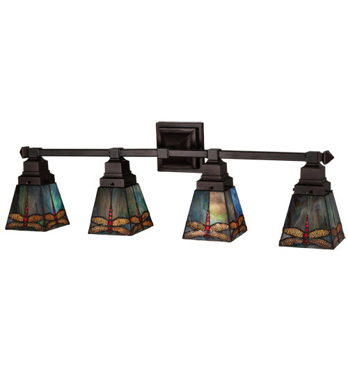 Meyda Tiffany 214031 Four Light Vanity, Mahogany Bronze