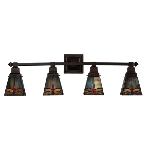 Meyda Tiffany 214031 Four Light Vanity, Mahogany Bronze