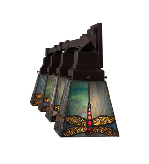 Meyda Tiffany 214031 Four Light Vanity, Mahogany Bronze