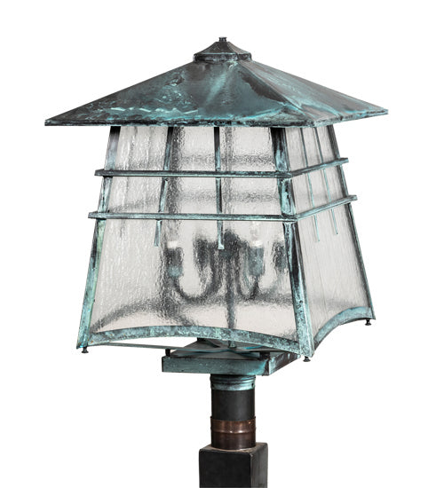 Meyda Tiffany 215763 Four Light Post Mount, Verdigris