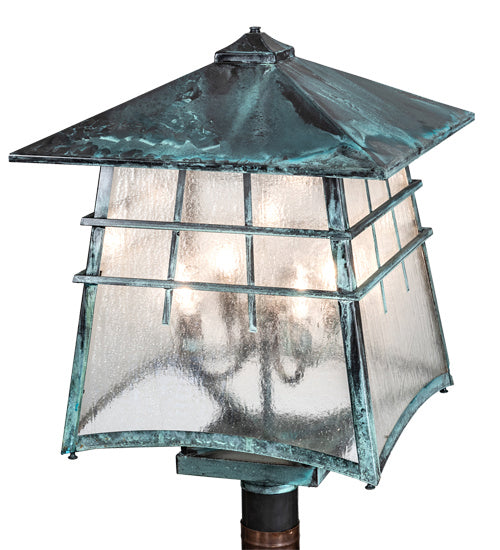 Meyda Tiffany 215763 Four Light Post Mount, Verdigris