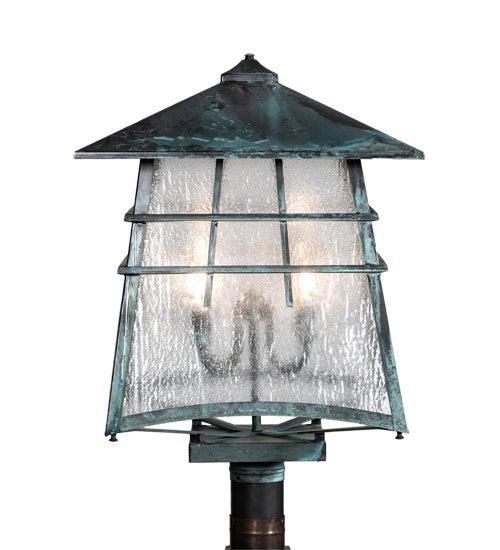 Meyda Tiffany 215763 Four Light Post Mount, Verdigris