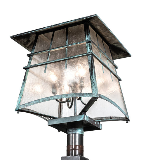 Meyda Tiffany 215763 Four Light Post Mount, Verdigris