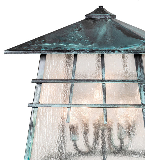 Meyda Tiffany 215763 Four Light Post Mount, Verdigris