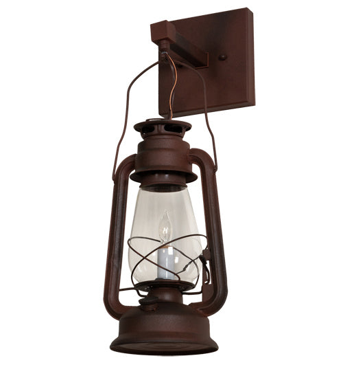 Meyda Tiffany 215766 One Light Wall Sconce, Wrought Iron On Rust