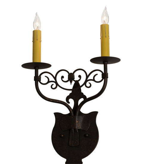Meyda Tiffany 216338 Two Light Wall Sconce, Gilded Tobacco