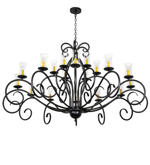 Meyda Tiffany 217145 18 Light Chandelier, Satin Black Wrought Iron