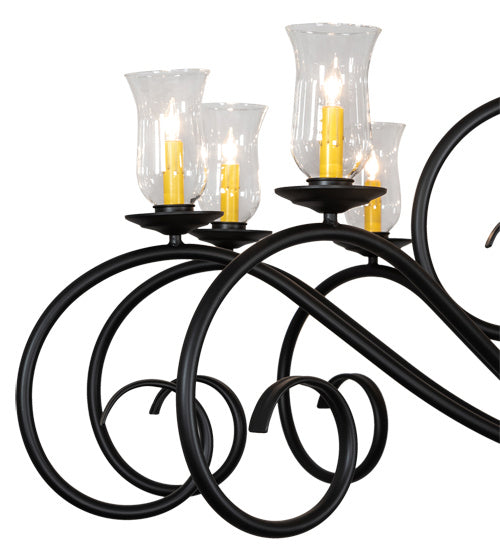 Meyda Tiffany 217145 18 Light Chandelier, Satin Black Wrought Iron