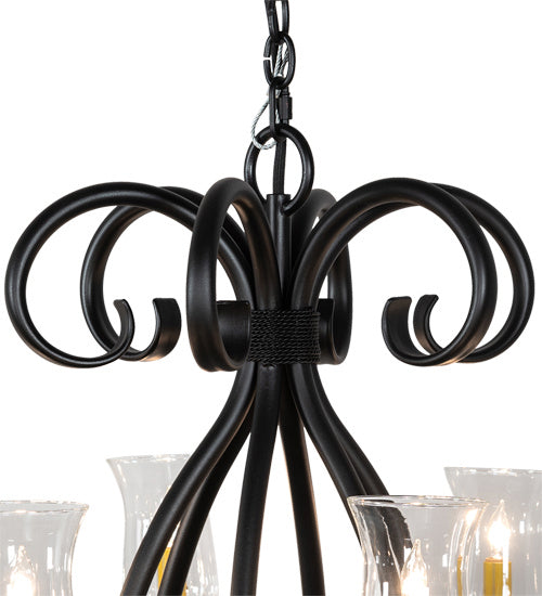 Meyda Tiffany 217145 18 Light Chandelier, Satin Black Wrought Iron