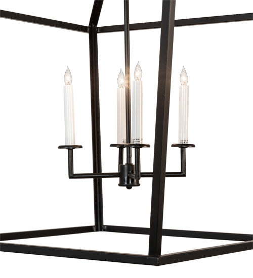 Meyda Tiffany 217569 Four Light Pendant, Flat Black And White