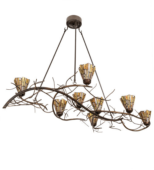 Meyda Tiffany 218102 Eight Light Chandelier, Timeless Bronze And Dark Burnished Antique Copper
