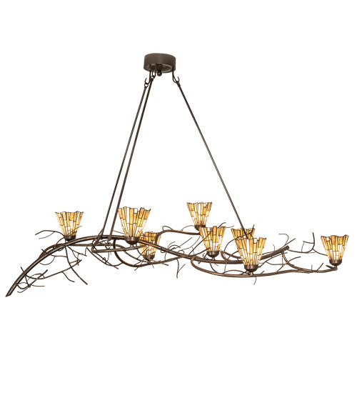 Meyda Tiffany 218102 Eight Light Chandelier, Timeless Bronze And Dark Burnished Antique Copper