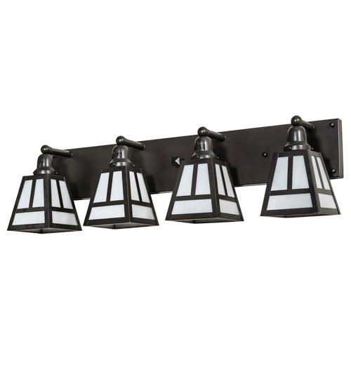 Meyda Tiffany 219287 Four Light Vanity, Craftsman Brown