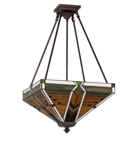 Meyda Tiffany 220187 Four Light Semi-Flushmount, Mahogany Bronze
