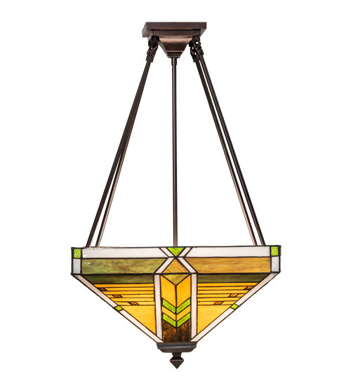 Meyda Tiffany 220187 Four Light Semi-Flushmount, Mahogany Bronze