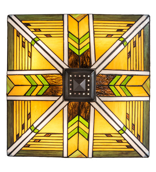 Meyda Tiffany 220187 Four Light Semi-Flushmount, Mahogany Bronze