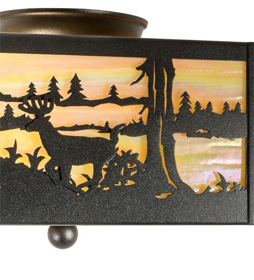 Meyda Tiffany 23978 Two Light Flushmount, Textured Black