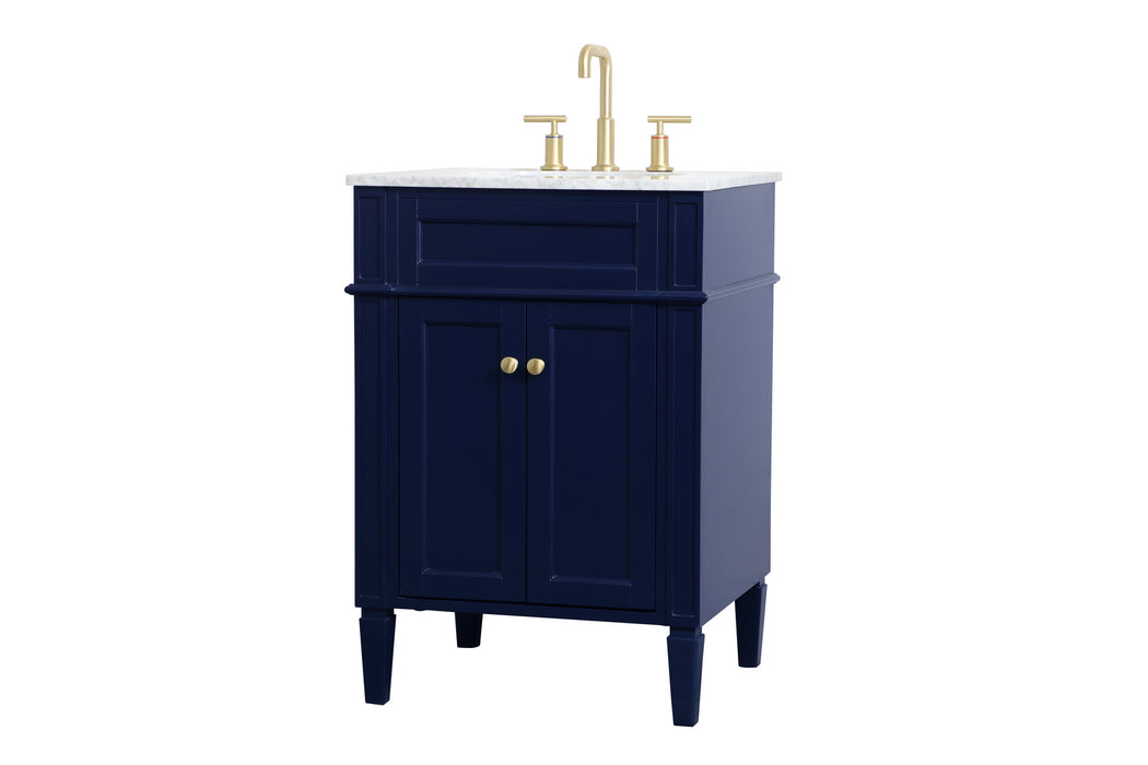 Elegant Lighting VF12524BL Single Bathroom Vanity, blue