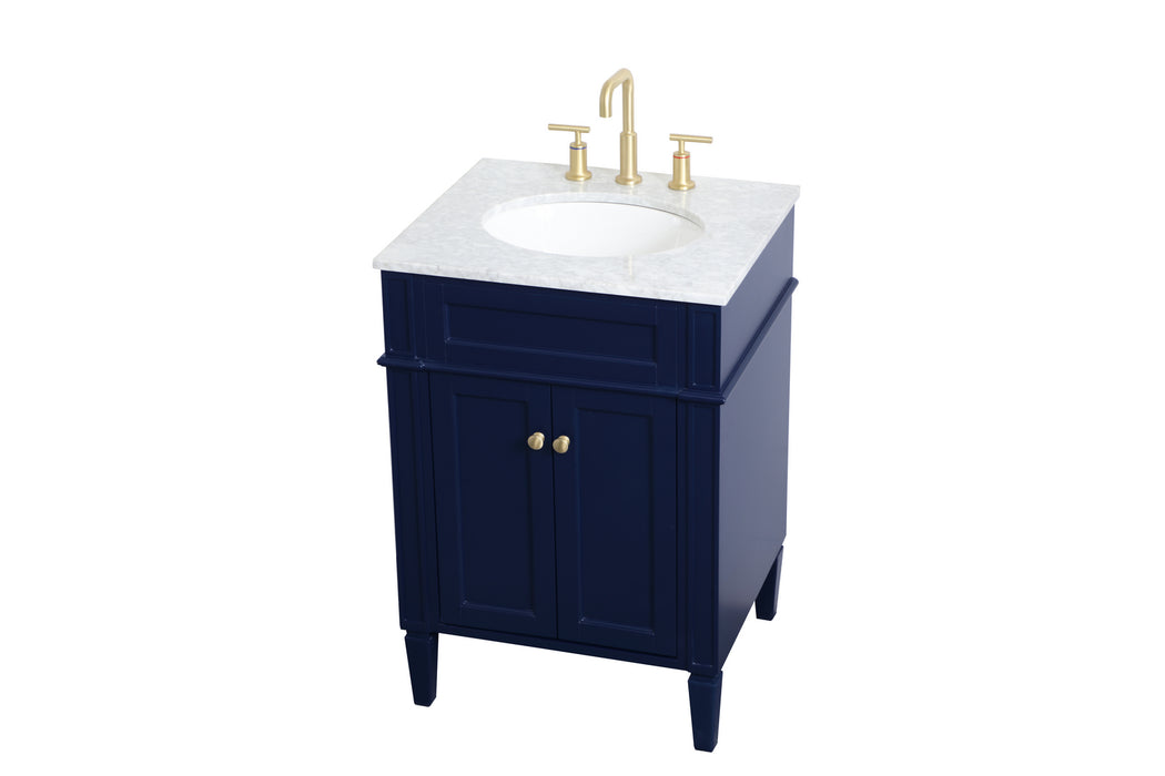 Elegant Lighting VF12524BL Single Bathroom Vanity, blue