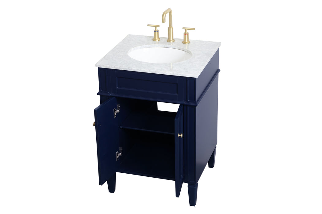 Elegant Lighting VF12524BL Single Bathroom Vanity, blue