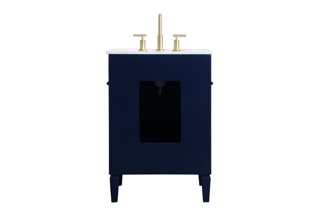 Elegant Lighting VF12524BL Single Bathroom Vanity, blue
