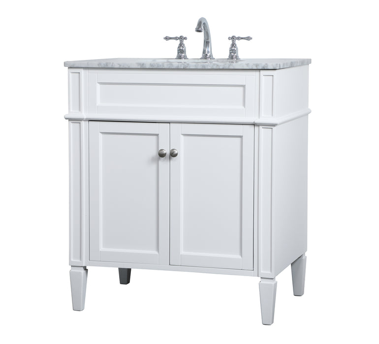 Elegant Lighting VF12530WH Single Bathroom Vanity, White