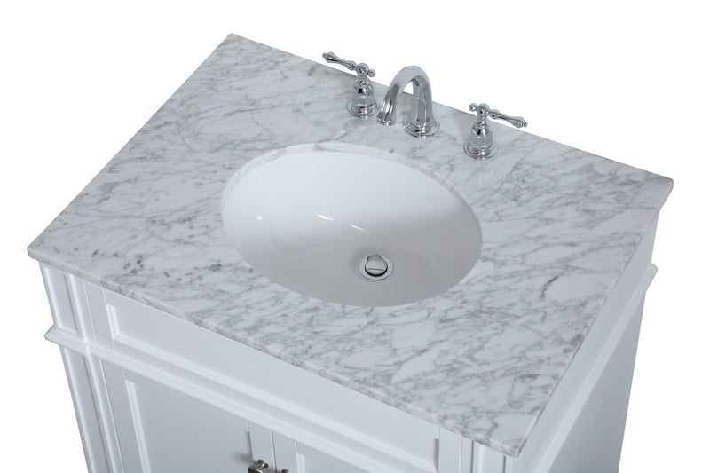 Elegant Lighting VF12530WH Single Bathroom Vanity, White