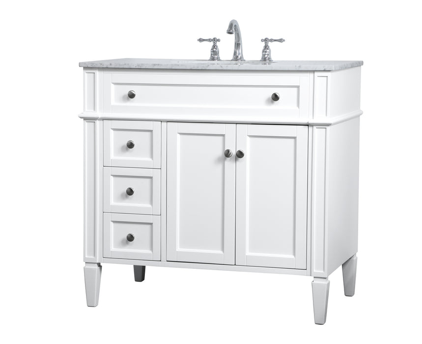 Elegant Lighting VF12536WH Single Bathroom Vanity, White