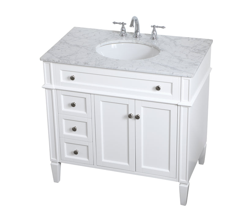 Elegant Lighting VF12536WH Single Bathroom Vanity, White