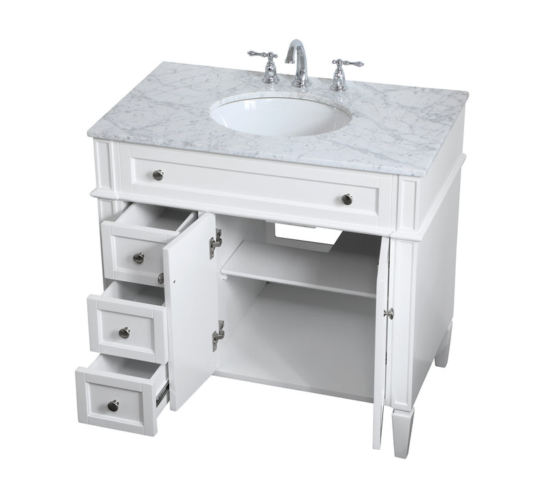 Elegant Lighting VF12536WH Single Bathroom Vanity, White