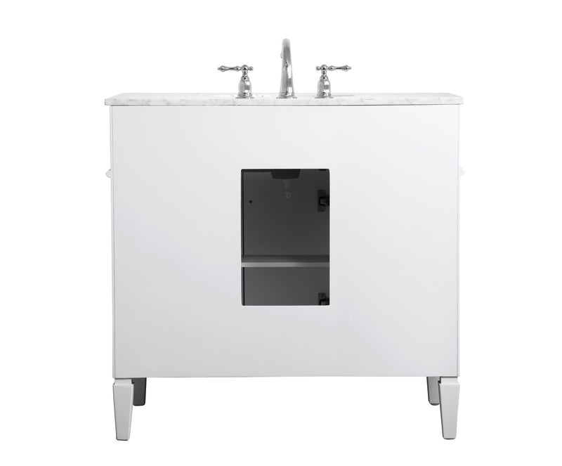 Elegant Lighting VF12536WH Single Bathroom Vanity, White