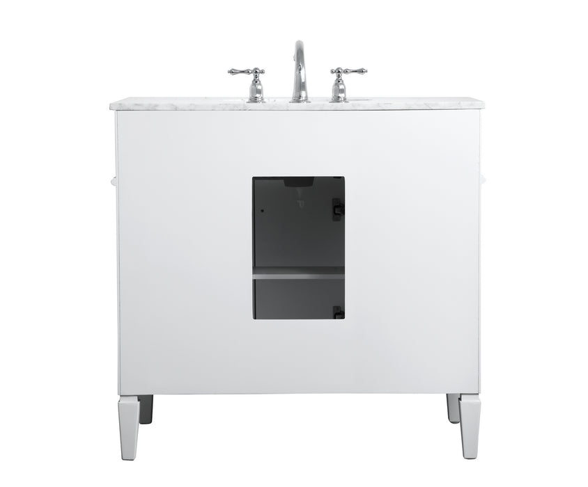 Elegant Lighting VF12536WH Single Bathroom Vanity, White