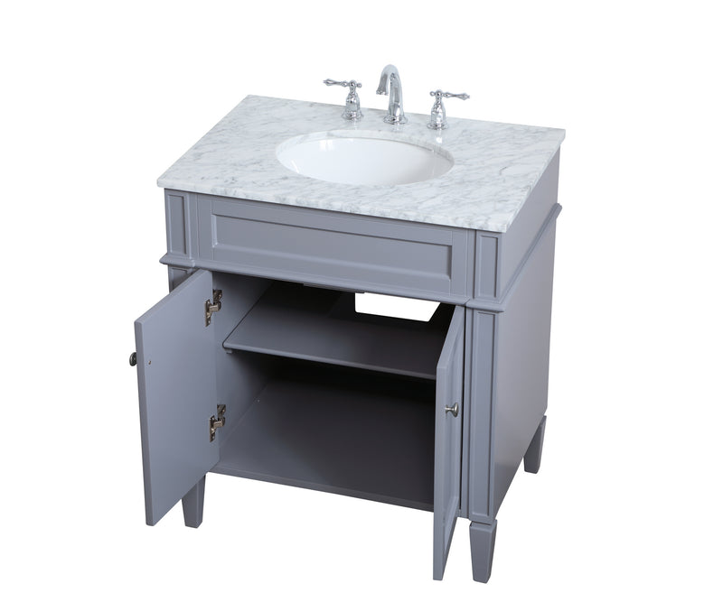Elegant Lighting VF12530GR Single Bathroom Vanity, Grey