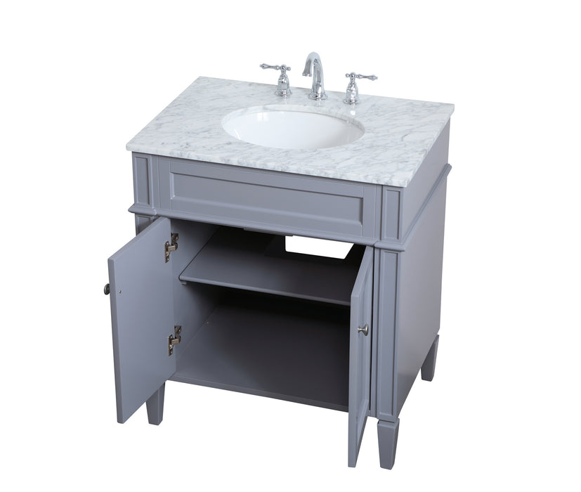 Elegant Lighting VF12530GR Single Bathroom Vanity, Grey