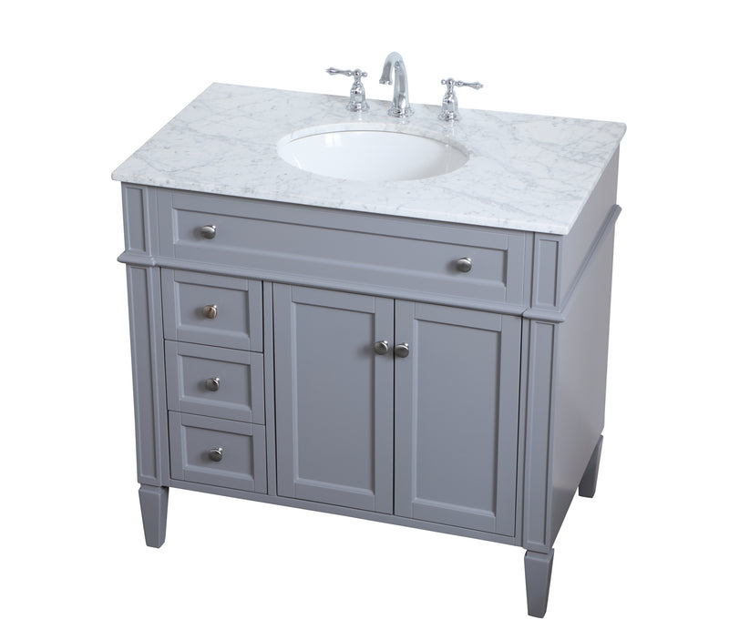 Elegant Lighting VF12536GR Single Bathroom Vanity, Grey